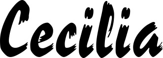 Vorschau des Bootsnamens "Cecilia" als Schriftzug für "Bootsbeschriftung Neu 10"