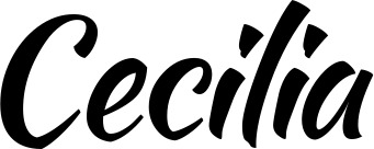 Vorschau des Bootsnamens "Cecilia" als Schriftzug für "Bootsbeschriftung Klassisch 73"