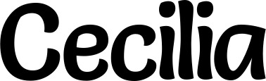 Vorschau des Bootsnamens "Cecilia" als Schriftzug für "Bootsbeschriftung Klassisch 94"