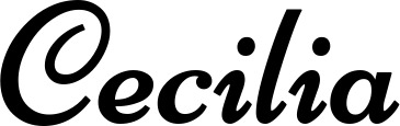 Vorschau des Bootsnamens "Cecilia" als Schriftzug für "Bootsbeschriftung Klassisch 84"