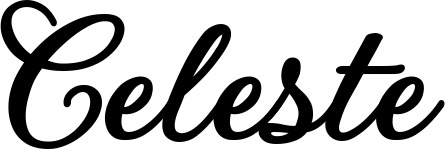 Vorschau des Bootsnamens "Celeste" als Schriftzug für "Bootsbeschriftung Klassisch 69"