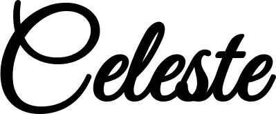 Vorschau des Bootsnamens "Celeste" als Schriftzug für "Bootsbeschriftung Klassisch 68"