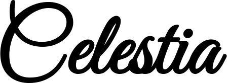 Vorschau des Bootsnamens "Celestia" als Schriftzug für "Bootsbeschriftung Klassisch 68"