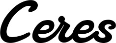 Vorschau des Bootsnamens "Ceres" als Schriftzug für "Bootsbeschriftung Klassisch 65"