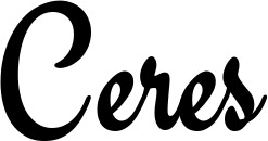 Vorschau des Bootsnamens "Ceres" als Schriftzug für "Bootsbeschriftung Klassisch 63"