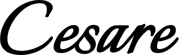 Vorschau des Bootsnamens "Cesare" als Schriftzug für "Bootsbeschriftung Klassisch 58"