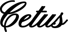 Vorschau des Bootsnamens "Cetus" als Schriftzug für "Bootsbeschriftung Klassisch 107"