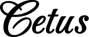 Vorschau des Bootsnamens "Cetus" als Schriftzug für "Bootsbeschriftung Klassisch 50"