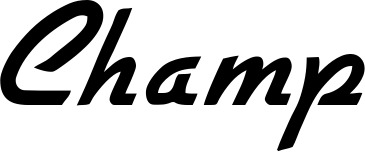 Vorschau des Bootsnamens "Champ" als Schriftzug für "Bootsbeschriftung Klassisch 66"