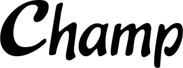 Vorschau des Bootsnamens "Champ" als Schriftzug für "Bootsbeschriftung Klassisch 15"