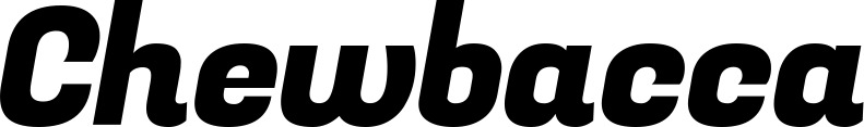 Vorschau des Bootsnamens "Chewbacca" als Schriftzug für "Bootsbeschriftung Kursiv 04"