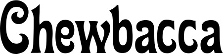 Vorschau des Bootsnamens "Chewbacca" als Schriftzug für "Bootsbeschriftung Neu 44"