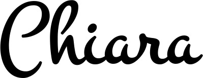 Vorschau des Bootsnamens "Chiara" als Schriftzug für "Bootsbeschriftung Klassisch 81"