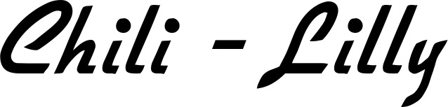 Vorschau des Bootsnamens "Chili -Lilly" als Schriftzug für "Bootsbeschriftung Klassisch 66"