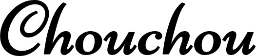 Vorschau des Bootsnamens "Chouchou" als Schriftzug für "Bootsbeschriftung Klassisch 84"