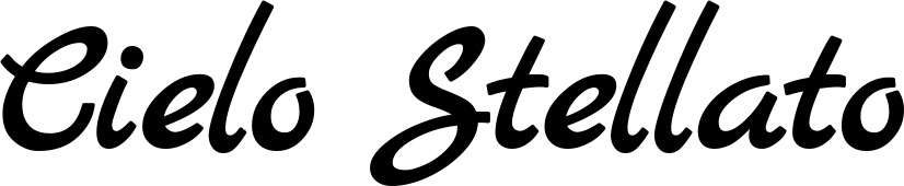 Vorschau des Bootsnamens "Cielo Stellato" als Schriftzug für "Bootsbeschriftung Klassisch 45"
