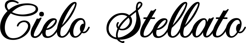 Vorschau des Bootsnamens "Cielo Stellato" als Schriftzug für "Bootsbeschriftung Klassisch 70"