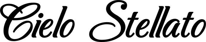 Vorschau des Bootsnamens "Cielo Stellato" als Schriftzug für "Bootsbeschriftung Klassisch 50"