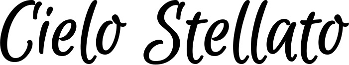 Vorschau des Bootsnamens "Cielo Stellato" als Schriftzug für "Bootsbeschriftung Klassisch 105"