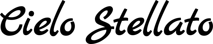 Vorschau des Bootsnamens "Cielo Stellato" als Schriftzug für "Bootsbeschriftung Klassisch 77"