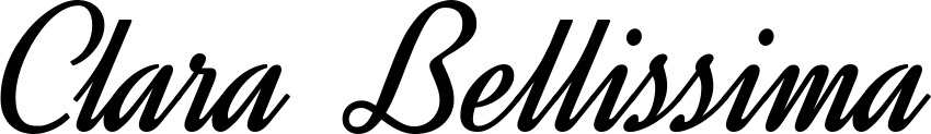 Vorschau des Bootsnamens "Clara Bellissima" als Schriftzug für "Bootsbeschriftung Klassisch 44"