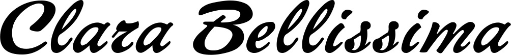 Vorschau des Bootsnamens "Clara Bellissima" als Schriftzug für "Bootsbeschriftung Klassisch 12"