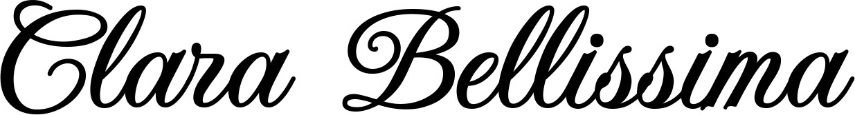 Vorschau des Bootsnamens "Clara Bellissima" als Schriftzug für "Bootsbeschriftung Klassisch 70"
