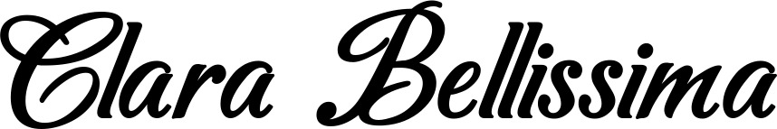 Vorschau des Bootsnamens "Clara Bellissima" als Schriftzug für "Bootsbeschriftung Klassisch 50"