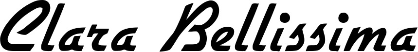 Vorschau des Bootsnamens "Clara Bellissima" als Schriftzug für "Bootsbeschriftung Klassisch 66"