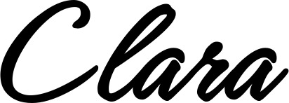 Vorschau des Bootsnamens "Clara" als Schriftzug für "Bootsbeschriftung Klassisch 71"