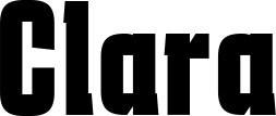 Vorschau des Bootsnamens "Clara" als Schriftzug für "Bootsbeschriftung Fett 41"
