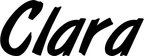 Vorschau des Bootsnamens "Clara" als Schriftzug für "Bootsbeschriftung Klassisch 38"