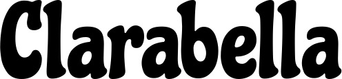 Vorschau des Bootsnamens "Clarabella" als Schriftzug für "Bootsbeschriftung Klassisch 53"