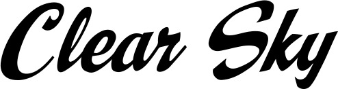 Vorschau des Bootsnamens "Clear Sky" als Schriftzug für "Bootsbeschriftung Klassisch 29"