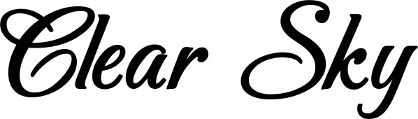 Vorschau des Bootsnamens "Clear Sky" als Schriftzug für "Bootsbeschriftung Klassisch 50"