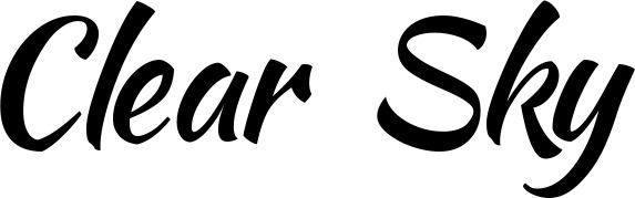 Vorschau des Bootsnamens "Clear Sky" als Schriftzug für "Bootsbeschriftung Klassisch 73"