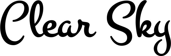 Vorschau des Bootsnamens "Clear Sky" als Schriftzug für "Bootsbeschriftung Klassisch 81"