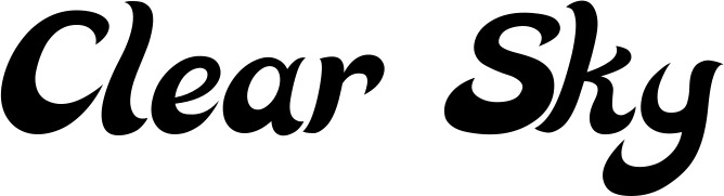 Vorschau des Bootsnamens "Clear Sky" als Schriftzug für "Bootsbeschriftung Klassisch 33"