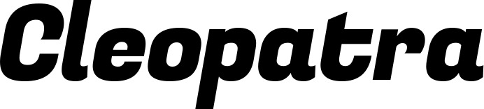 Vorschau des Bootsnamens "Cleopatra" als Schriftzug für "Bootsbeschriftung Kursiv 04"