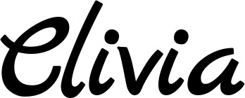 Vorschau des Bootsnamens "Clivia" als Schriftzug für "Bootsbeschriftung Klassisch 45"