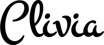 Vorschau des Bootsnamens "Clivia" als Schriftzug für "Bootsbeschriftung Klassisch 81"