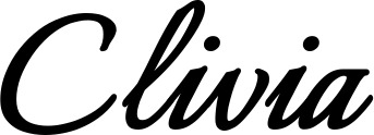 Vorschau des Bootsnamens "Clivia" als Schriftzug für "Bootsbeschriftung Klassisch 58"