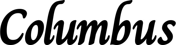 Vorschau des Bootsnamens "Columbus" als Schriftzug für "Bootsbeschriftung Klassisch 51"