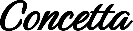Vorschau des Bootsnamens "Concetta" als Schriftzug für "Bootsbeschriftung Klassisch 48"