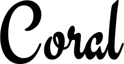 Vorschau des Bootsnamens "Coral" als Schriftzug für "Bootsbeschriftung Klassisch 63"
