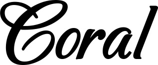 Vorschau des Bootsnamens "Coral" als Schriftzug für "Bootsbeschriftung Klassisch 50"