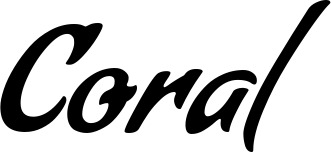 Vorschau des Bootsnamens "Coral" als Schriftzug für "Bootsbeschriftung Klassisch 57"