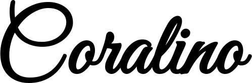 Vorschau des Bootsnamens "Coralino" als Schriftzug für "Bootsbeschriftung Klassisch 68"