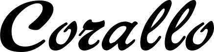 Vorschau des Bootsnamens "Corallo" als Schriftzug für "Bootsbeschriftung Klassisch 12"