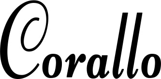 Vorschau des Bootsnamens "Corallo" als Schriftzug für "Bootsbeschriftung Klassisch 76"